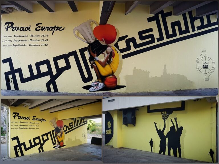Mural na Gripama posvećen Jugoplastici / KK Split , prvaci Europe