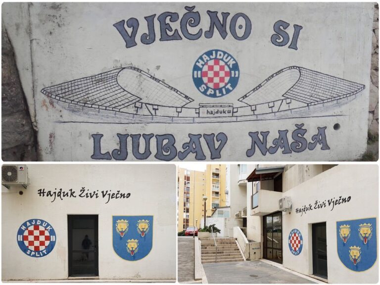 Grafiti "Hajduk živi vječno" i "vječna si ljubav naša"